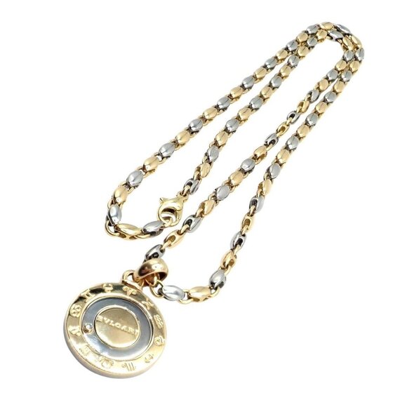 Authentic! Bulgari Bvlgari 18k Yellow Gold Steel Diamond Zodiac Pendant Necklace - Picture 13 of 16